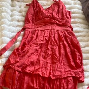 J. Crew Vibrant Red Smocked Dress